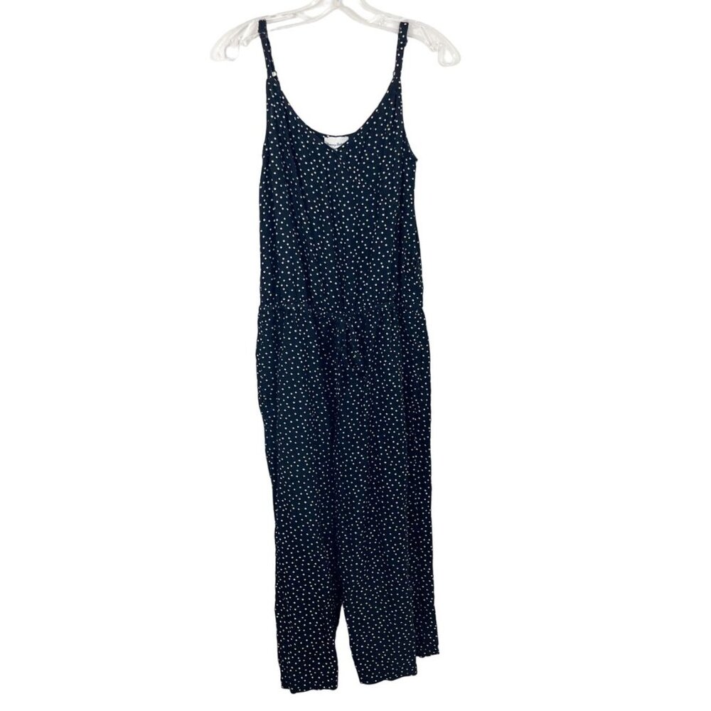 Tommy Bahama Sea Swell Linen Cropped Jumpsuit Black Polka Dot - Size Small‎